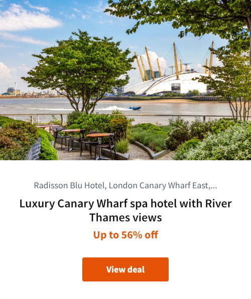 Luxury Canary Wharf spa hotel with River Thames views