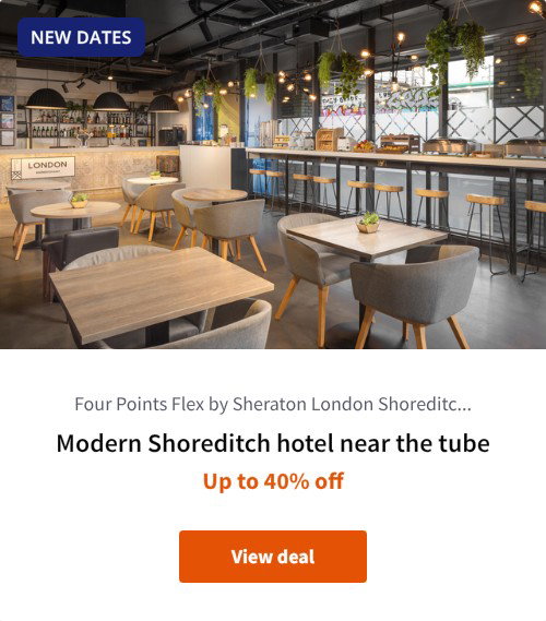 Modern Shoreditch hotel near the tube