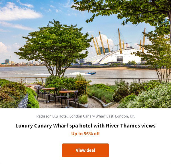 Luxury Canary Wharf spa hotel with River Thames views