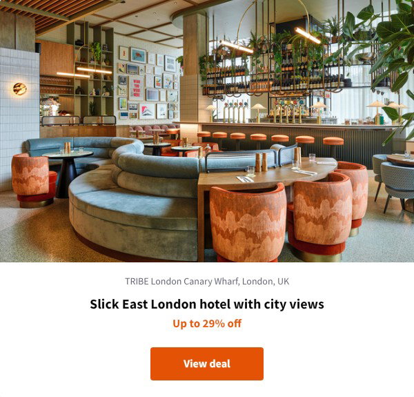 Slick East London hotel with city views