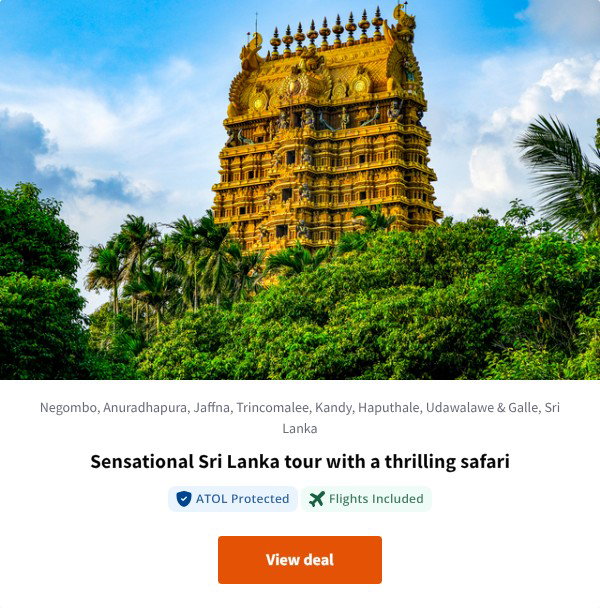 Sensational Sri Lanka tour with a thrilling safari