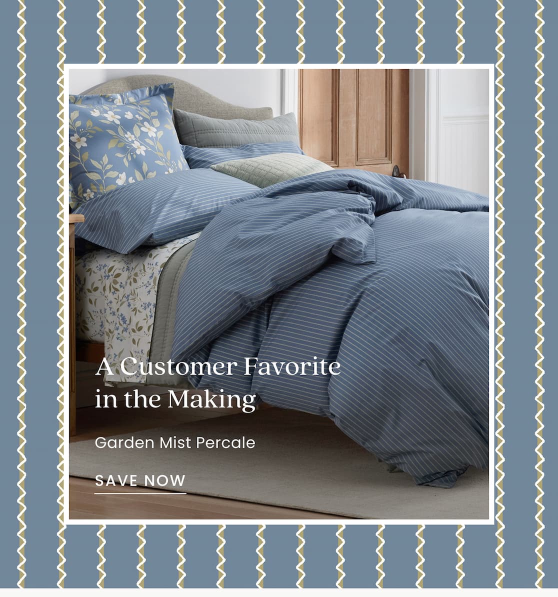 Garden Mist Percale STRIPE (Blue)