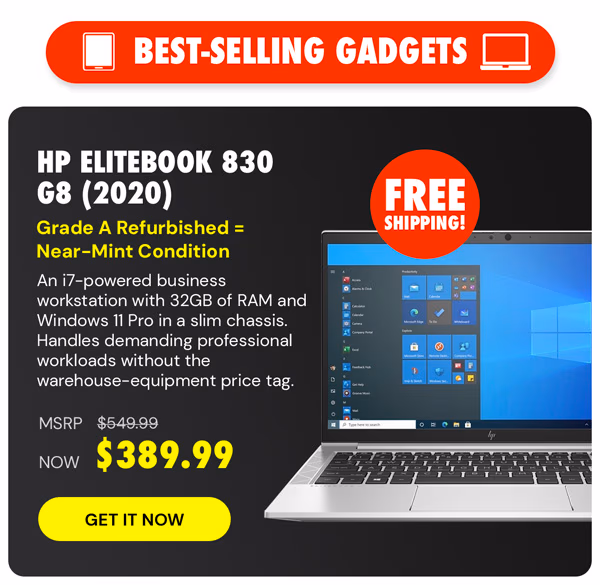 HP Elitebook 830 G8 (2020) i7 32GB RAM 256GB SSD WIN11P (Refurbished)