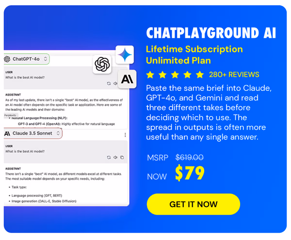 ChatPlayground AI: Lifetime Subscription (Unlimited Plan)