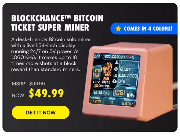 BlockChance Bitcoin Ticket Super Miner Pink