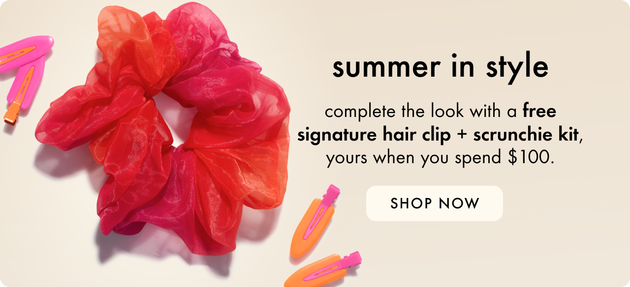 get a free hair clips + scrunchie kit with orders over $100