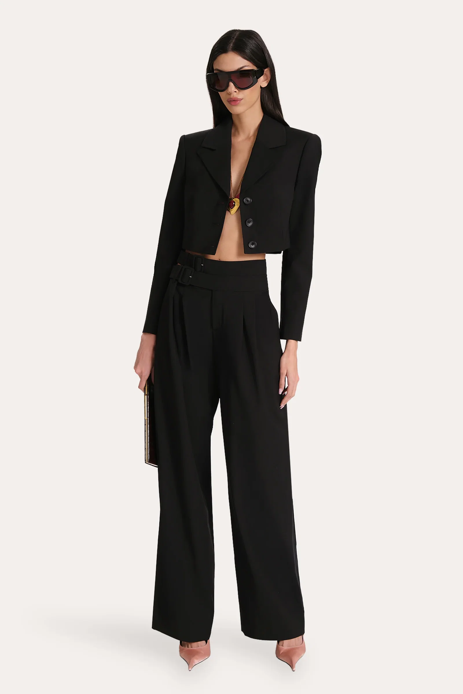 Image of Sierra Tropical Wool Double Buckle Pants