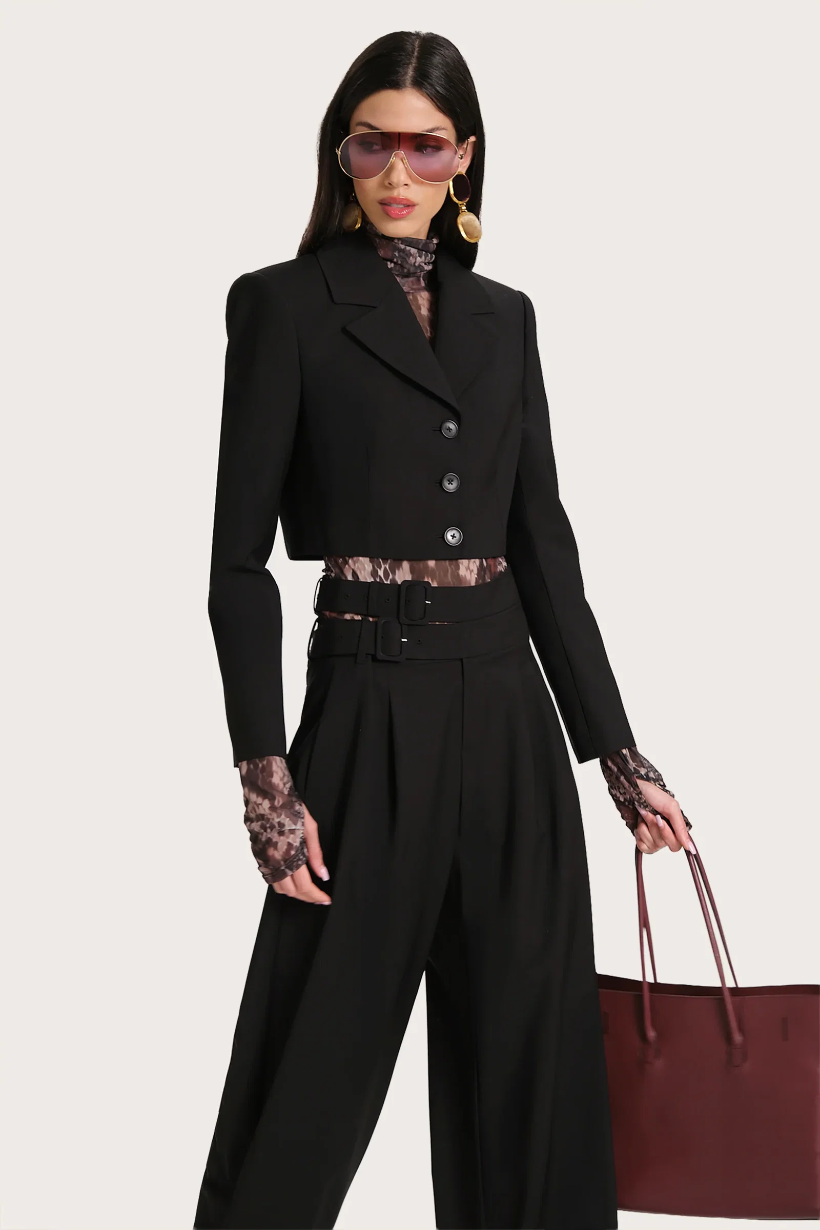 Image of Sierra Tropical Wool Cropped Jacket