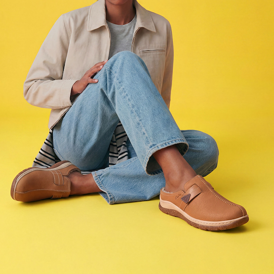 Shop Orlene Clog Tan Warmlined Leather
