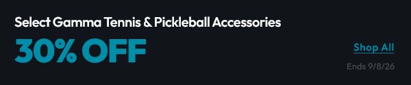 Select Gamma Tennis & Pickleball Accessories | 30% Off | Shop All | Ends 9/8/26