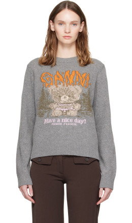 Gray Forest Teddy Wool Sweater