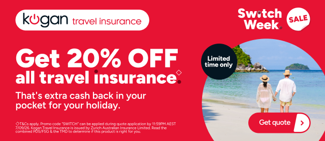 Kogan Travel Insurance Switch Week - Get 20% OFF Travel Insurance ◇