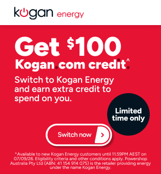 Kogan Energy Switch Week - Get $100 Kogan.com credit ^