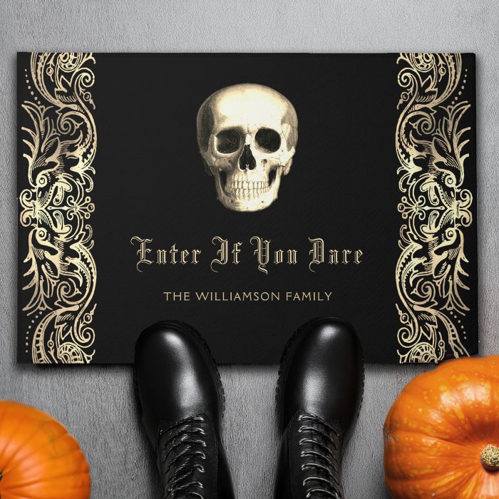 A Halloween door mat