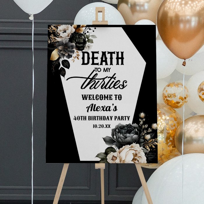 A Halloween party sign