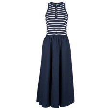 GOLD BUTTON POPLIN MIX DRESS