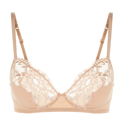 Souple Beige cotton non-wired bra