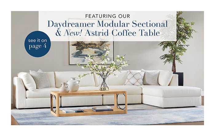 Daydreamer Modular Sectional & NEW! Astrid Coffee Table | Pg 4 >