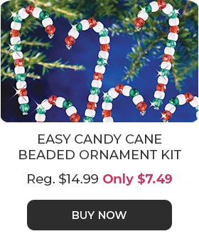 Easy Candy Cane Beaded Ornament Kit