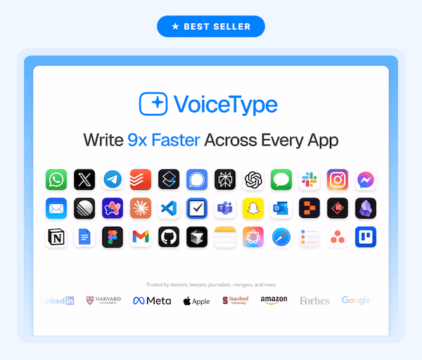 VoiceType AI Voice-to-Text: Lifetime Subscription (20k Words/Month)