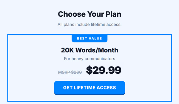 VoiceType AI Voice-to-Text: Lifetime Subscription (20k Words/Month)