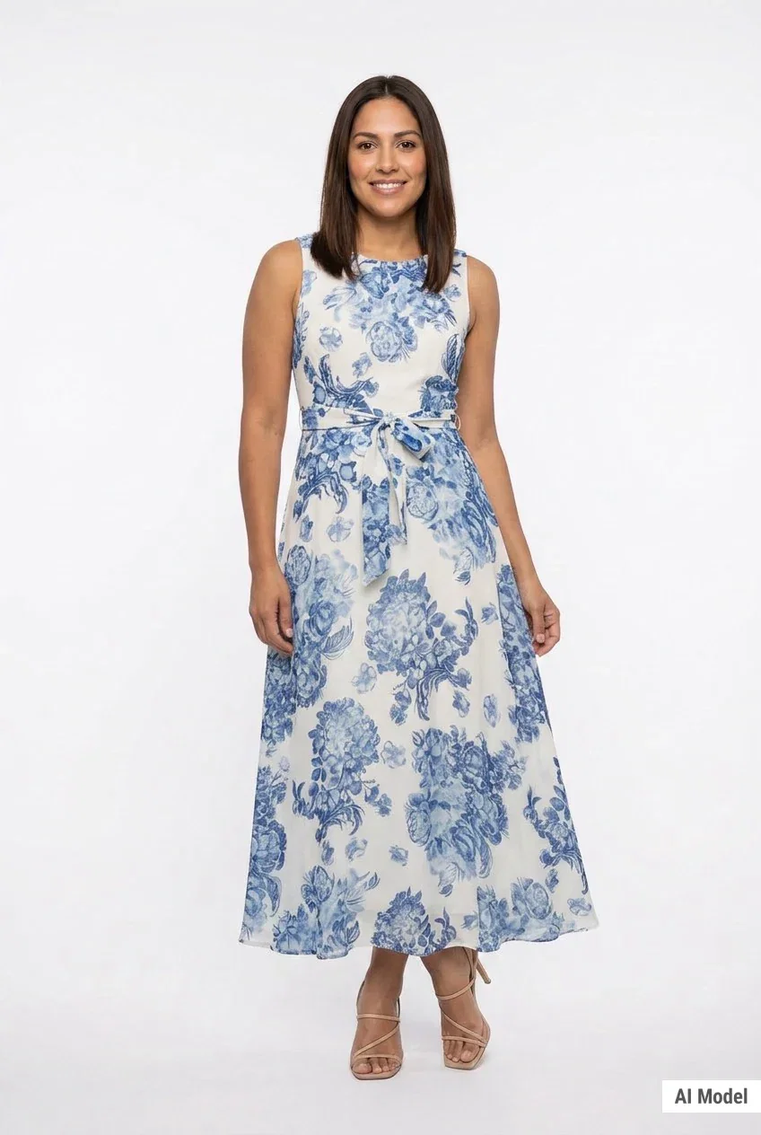 Image of Sleeveless Chiffon Maxi Dress, Petite