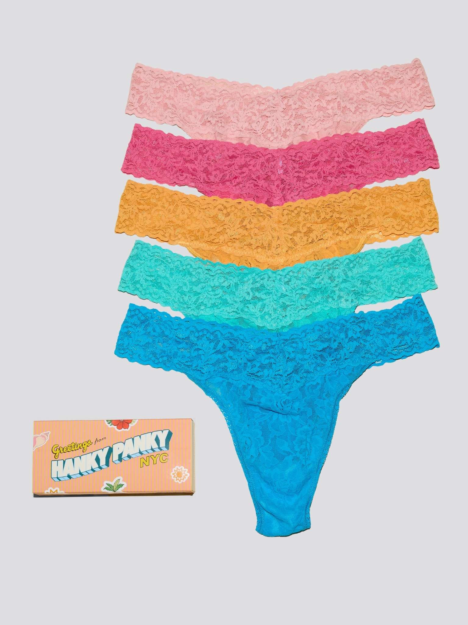Image of 5 Pack Wishing For Signature Lace® Original Rise Thongs Matchbox