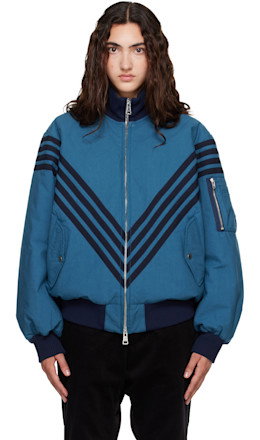 Blue Chevron Tanker Bomber Jacket - Stefan Cooke
