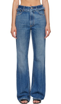 Blue Fringed Straight Jeans - Rabanne