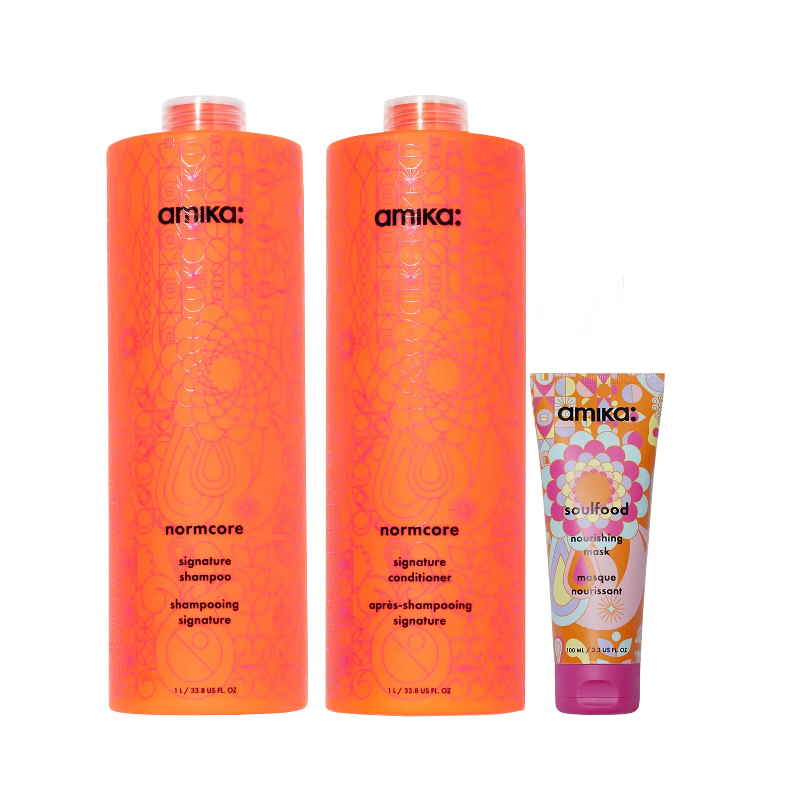 Image of super-sized signature set | normcore shampoo and conditioner + soulfood mask