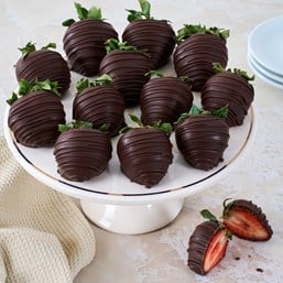Image of Dark Chocolate Covered Strawberries Dozen
