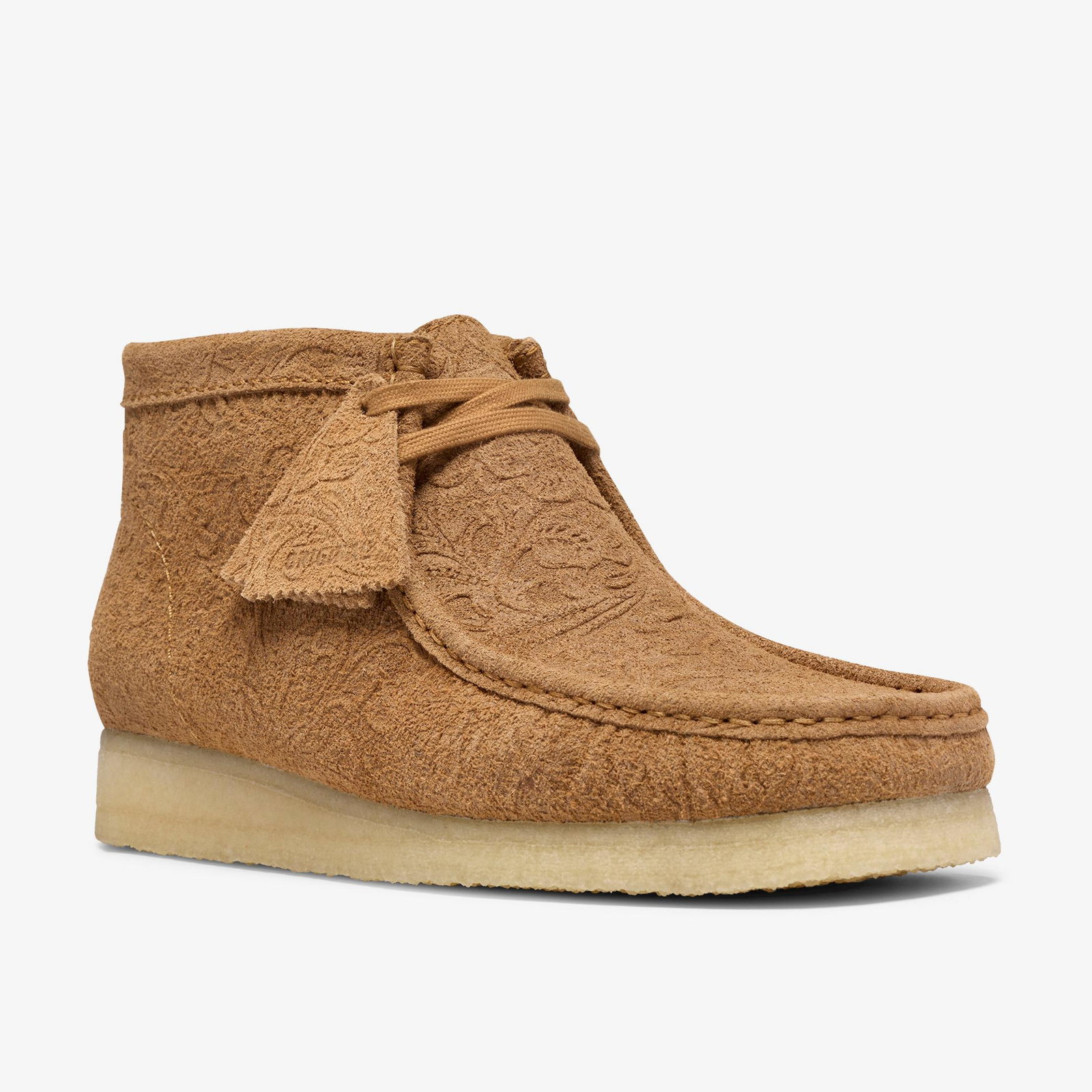 Shop Wallabee Boot Light Tan Embossed