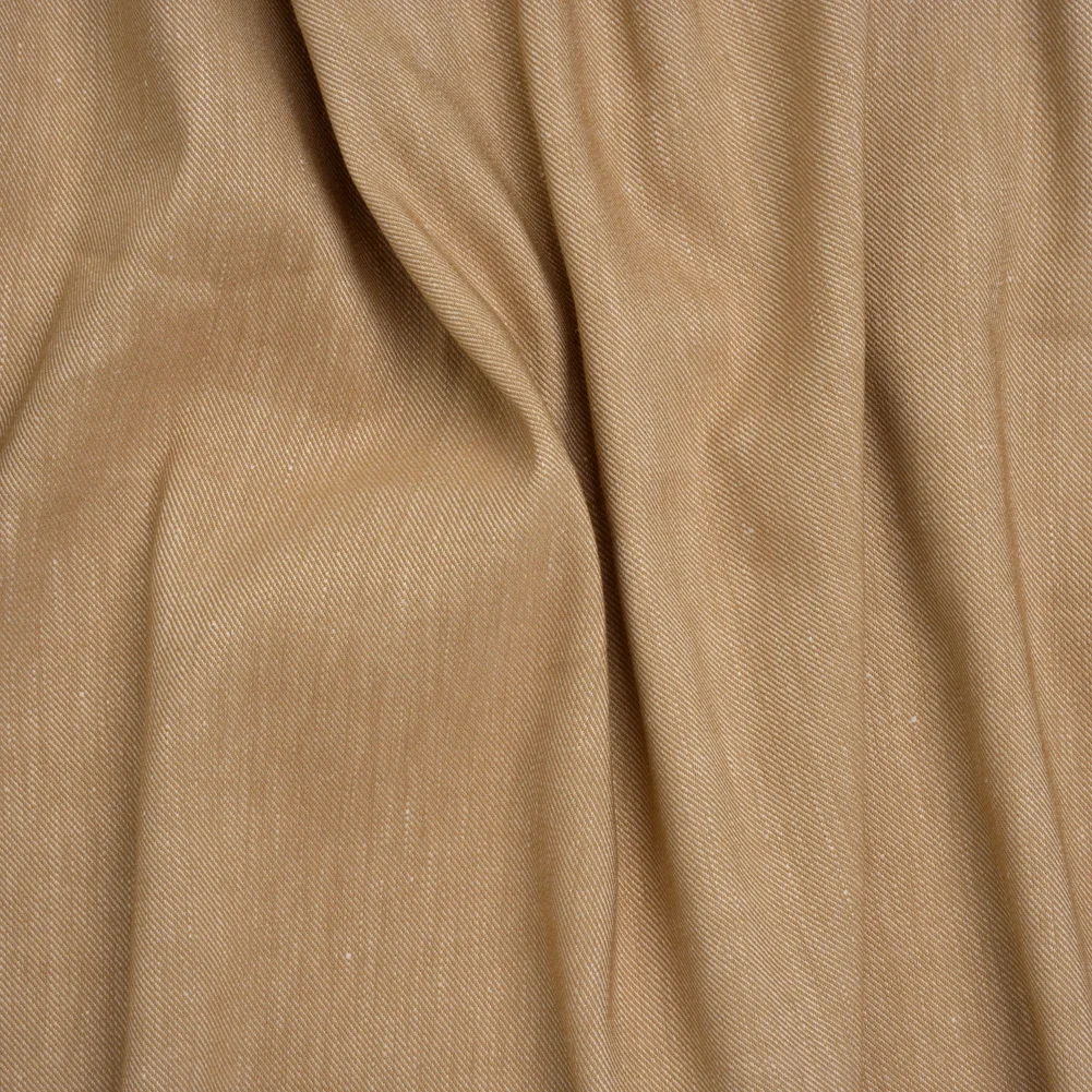 Image of Stretch Linen Blend Twill by Veronica Beard - Khaki Beige - Designer Deadstock