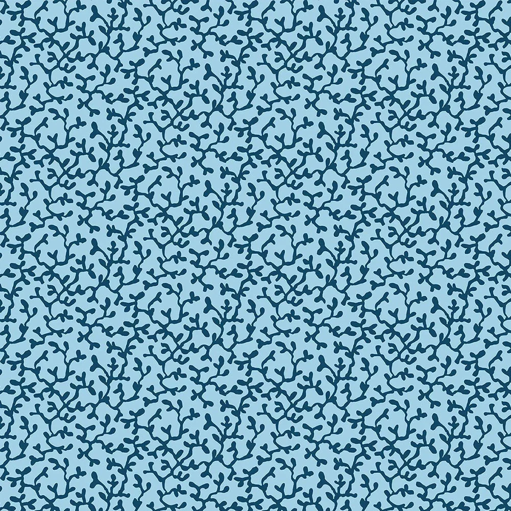 Image of Liberty Art Fabrics Blue Corallium Lasenby Quilting Cotton