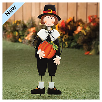 Pilgrim Boy Metal Lawn Stake by Fox River Creations™