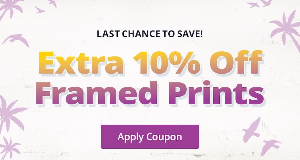 Last chance to save! Extra 10% off Framed Prints! Apply Coupon