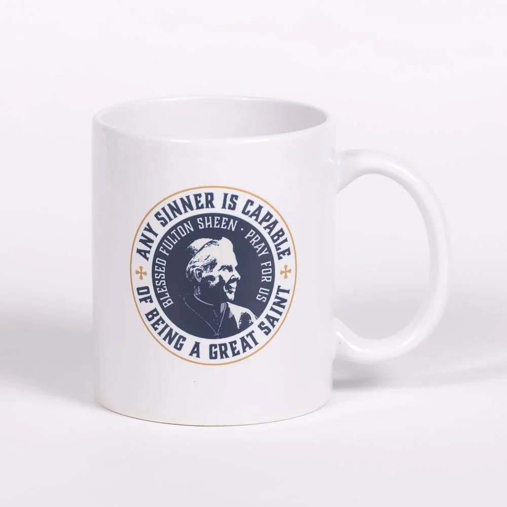 Fulton Sheen Any Sinner is Capable... Quote Mug