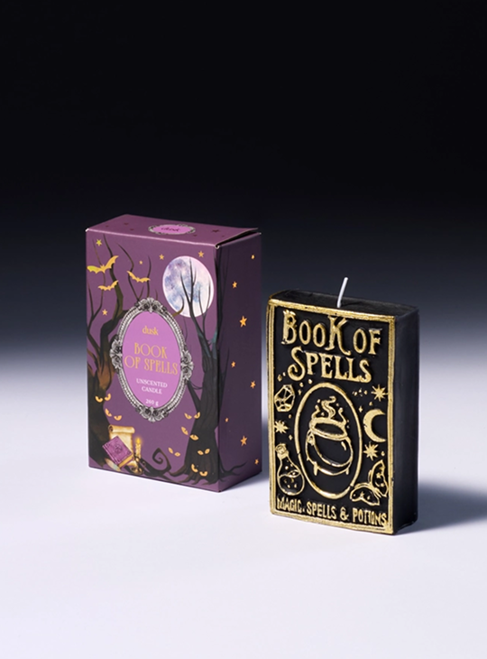 Book Of Spells Unscented Novelty Candle
