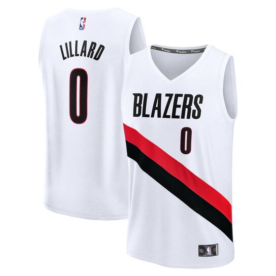 Youth Portland Trail Blazers Damian Lillard Fanatics White Fast Break Replica Jersey - Association Edition