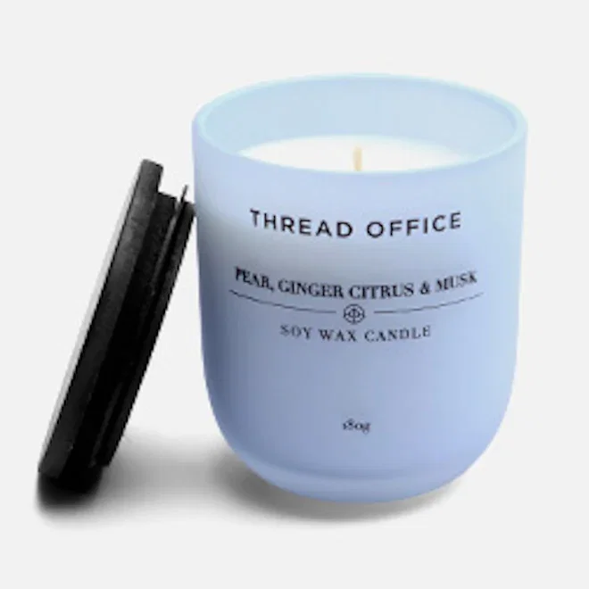 Thread Office Pear, Ginger, Citrus Musk Candle with Lid, 180g