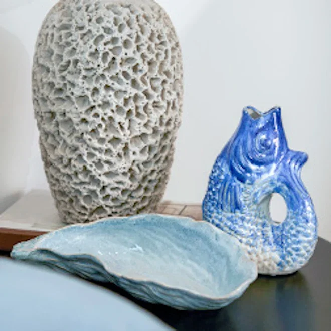 Thread Office Ceramic Mussel Shell Decor Bowl