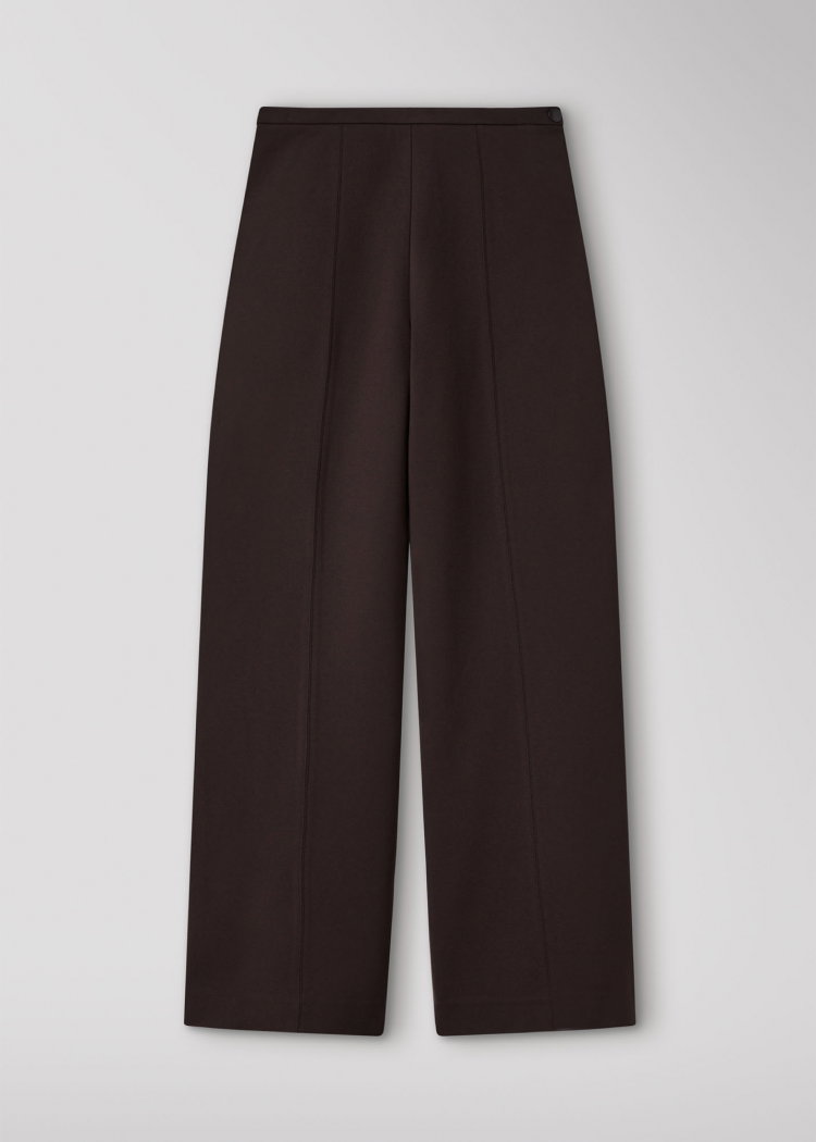 Brown Ponte Wide Leg Trouser