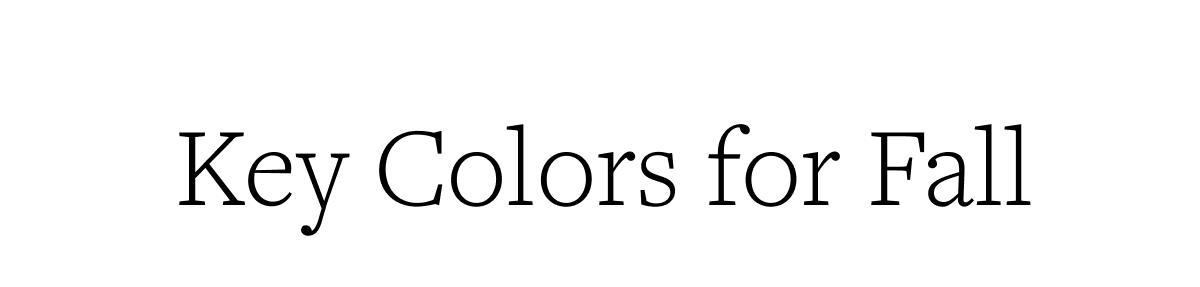Key Colors for Fall
