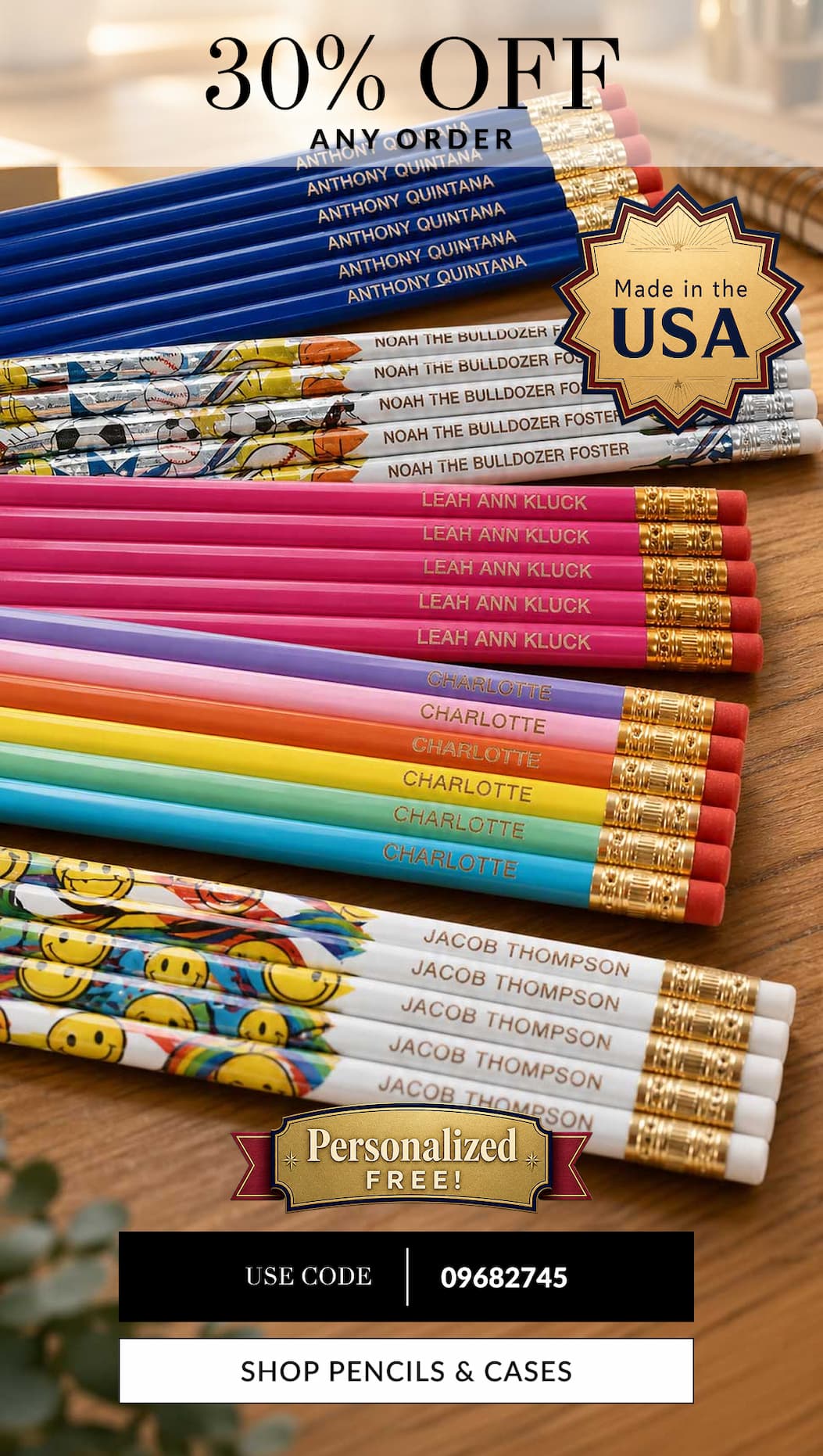 30% OFF Any Order | Save up to $2 | Personalized Free!