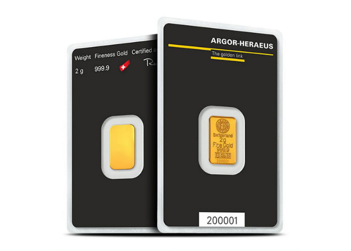 App-Only Deal: 2 Gram Argor-Heraeus Gold Bar (New w/ Assay)