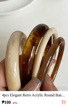 4pcs Elegant Retro Acrylic Round...