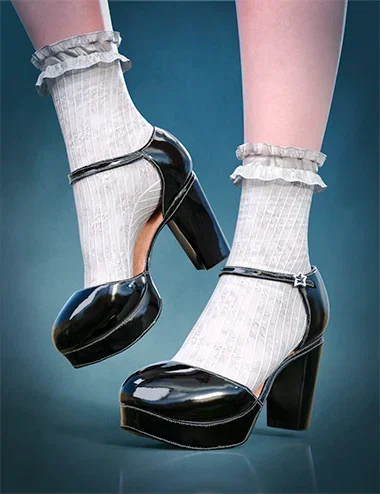 LA Dainty Heels and Socks for Genesis 9 Feminine