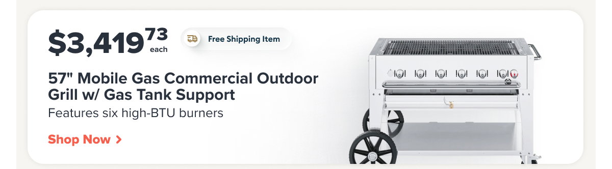Crown Verity 57" Mobile Gas Commercial Outdoor Grill