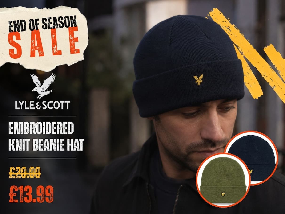 Lyle & Scott Unisex Classic Style Acrylic Knit Embroidered Beanie Hat