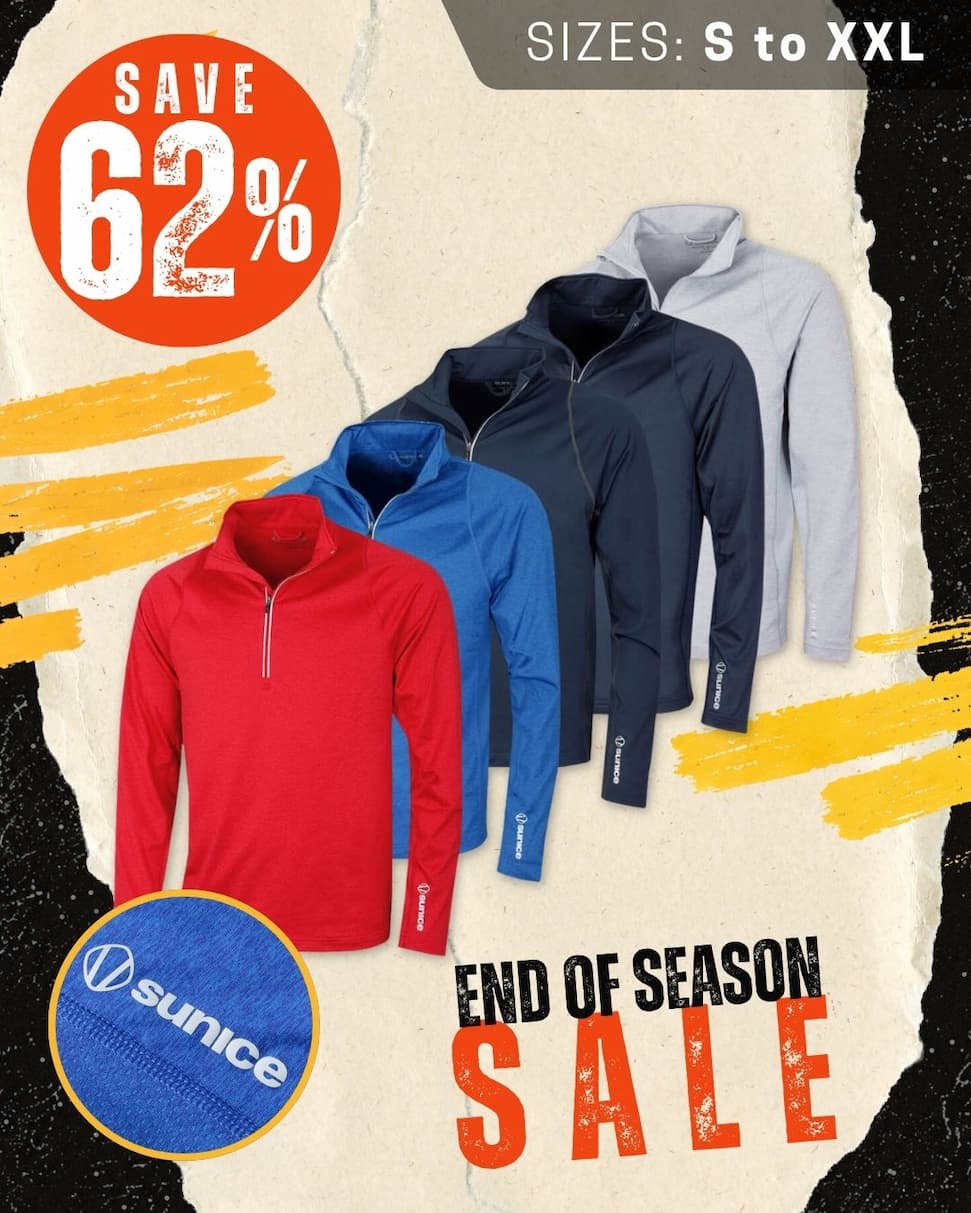 Sunice Mens Tobey Thermal Stretch Half-Zip Pullover Golf Sweater